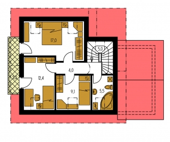 Mirror image | Floor plan of second floor - KLASSIK 132